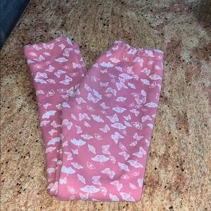 Pink Butterfly Print Kids Sweatpants